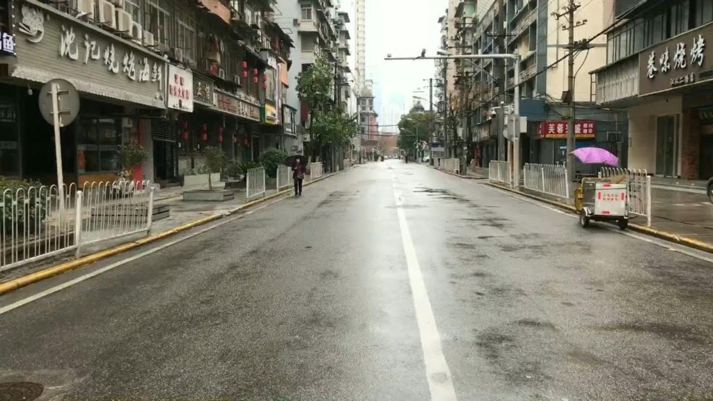 Empty street in Wuhan